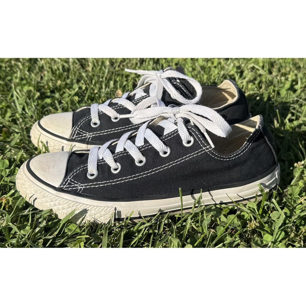 Converse All Star Shoes Kids Size 2 Black Canvas Low Top 3J235 Sneakers